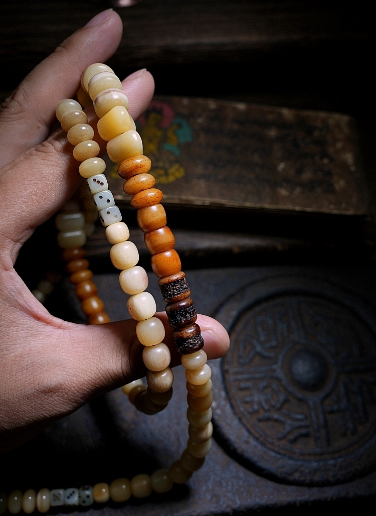 Tibetan 108 Yak & Camel Bone Mala Necklace