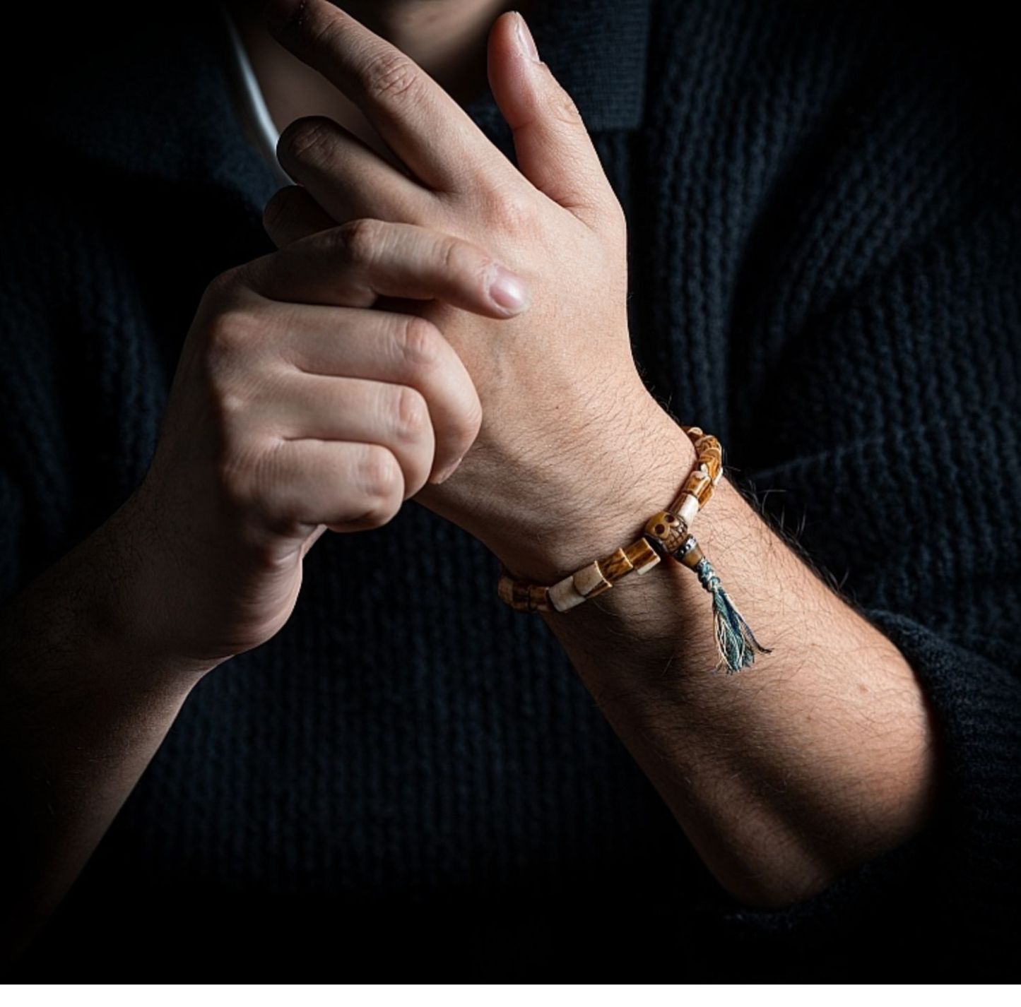 Primal Essence – Tibetan Stag Antler & Aged Yak Bone Bracelet