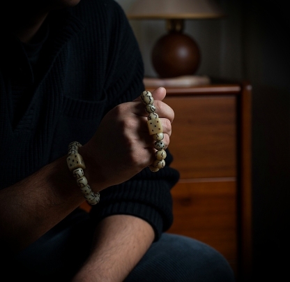 Sacred Guardians Yak Bone Bracelet – "Chitipati & Dice Edition"