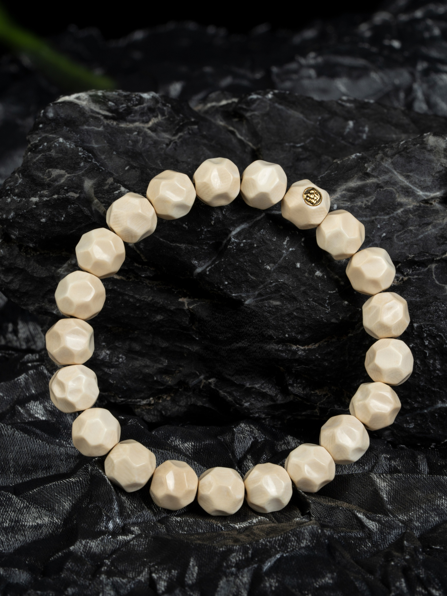 Timeless Purity Mammoth Ivory Bracelet – “Formless Presence” Edition (with 24K Gold Seal)
