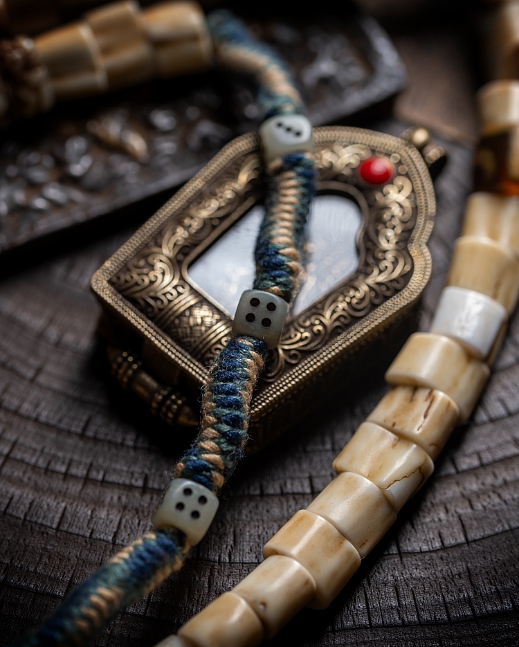 Antler Tip Yak Bone Camel Bone & Agate Mala Bracelet