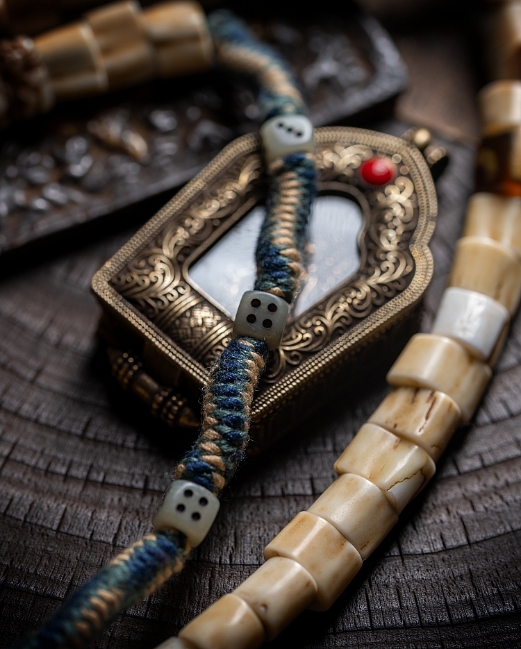 Antler Tip Yak Bone Camel Bone & Agate Mala Bracelet