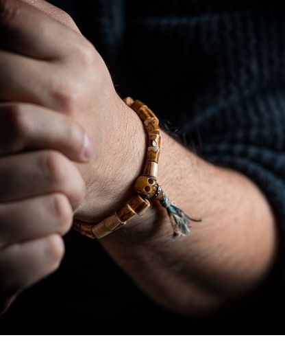 Primal Essence – Tibetan Stag Antler & Aged Yak Bone Bracelet