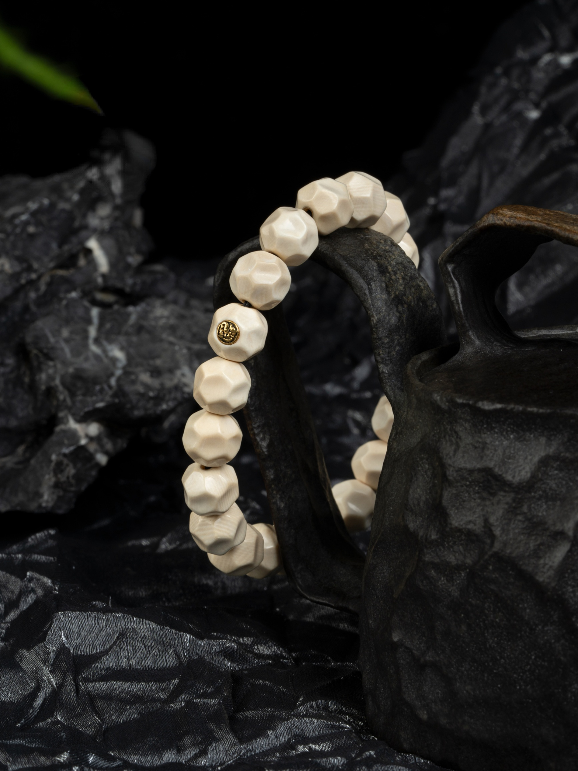 Timeless Purity Mammoth Ivory Bracelet – “Formless Presence” Edition (with 24K Gold Seal)