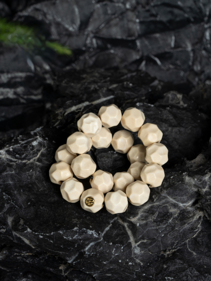 Timeless Purity Mammoth Ivory Bracelet – “Formless Presence” Edition (with 24K Gold Seal)