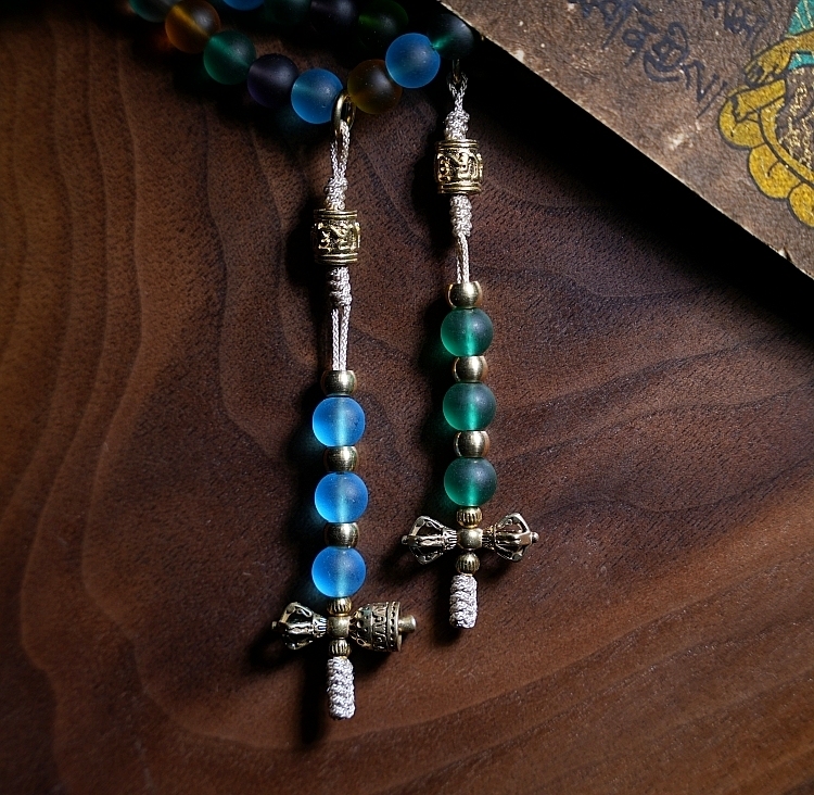 Handcrafted Tibetan-Style Traditional Liu Li 108 Bead Mala