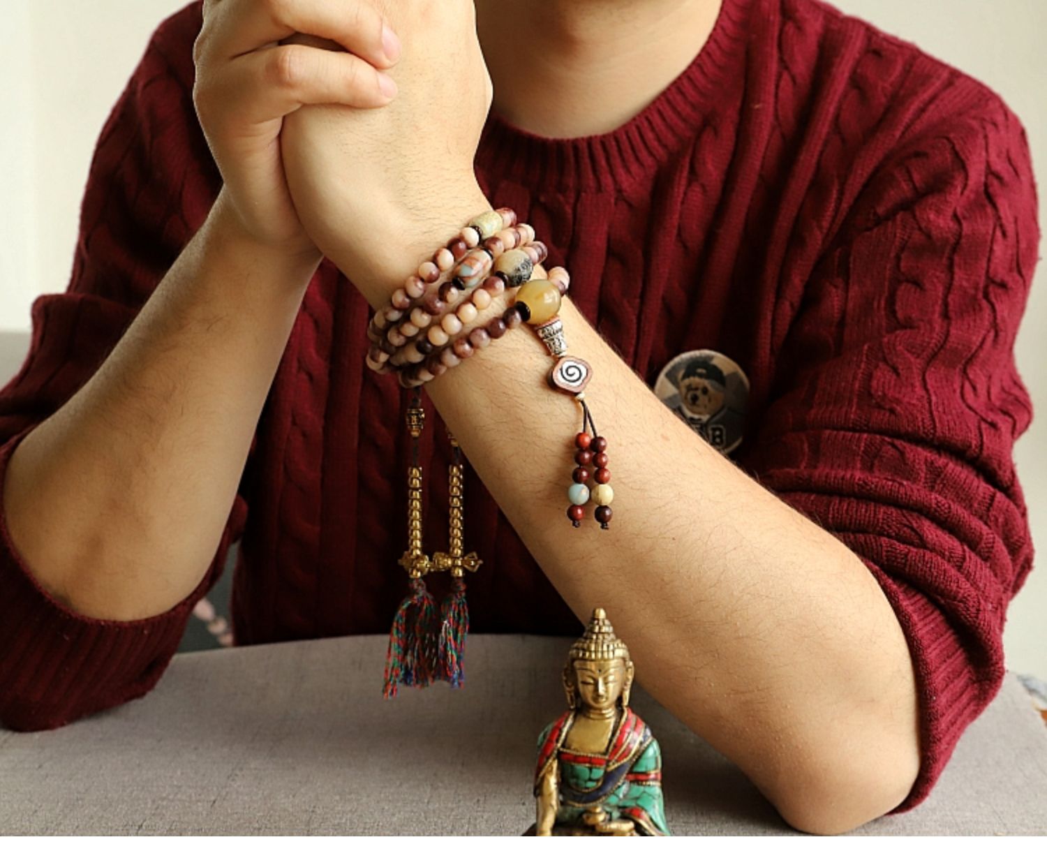 Natural Desert Camel Bone 108 Mala With Blood