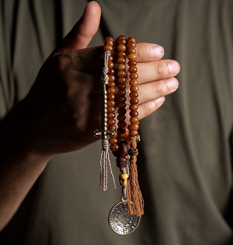 Sacred Aged High-Density Yak Bone 108-Bead Mala