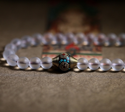 Handcrafted Tibetan Glass Bead Mala Bracelet – 36 Beads of Sacred Wisdom