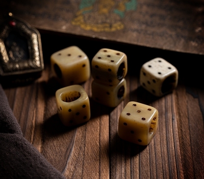 Sacred Guardians Yak Bone Bracelet – "Chitipati & Dice Edition"