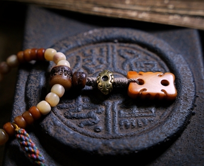 Tibetan 108 Yak & Camel Bone Mala Necklace