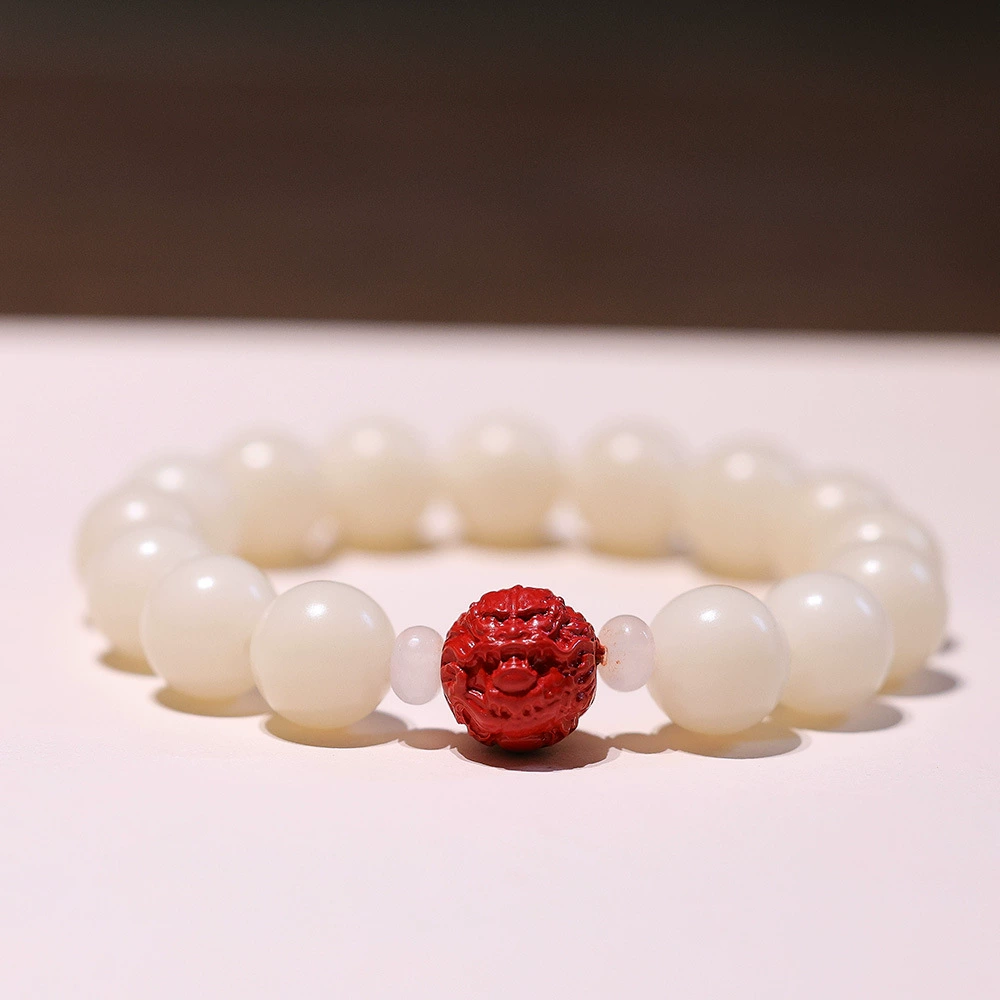 Lotus White Jade Bodhi Seed Mala (108 Beads)