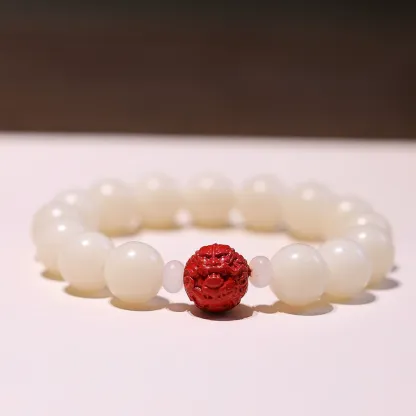 Lotus White Jade Bodhi Seed Mala (108 Beads)