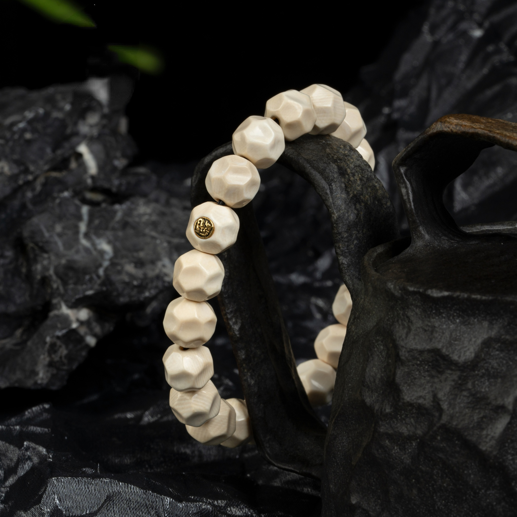 Timeless Purity Mammoth Ivory Bracelet – “Formless Presence” Edition (with 24K Gold Seal)