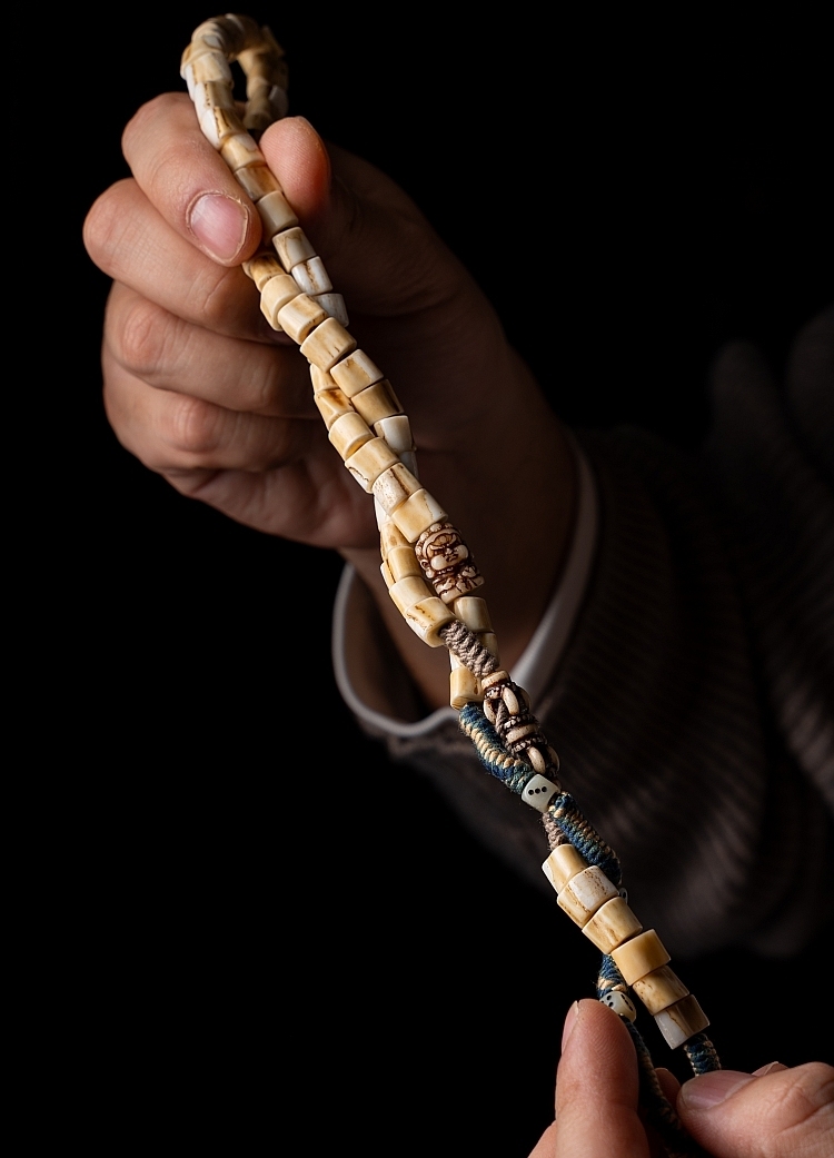 Antler Tip Yak Bone Camel Bone & Agate Mala Bracelet