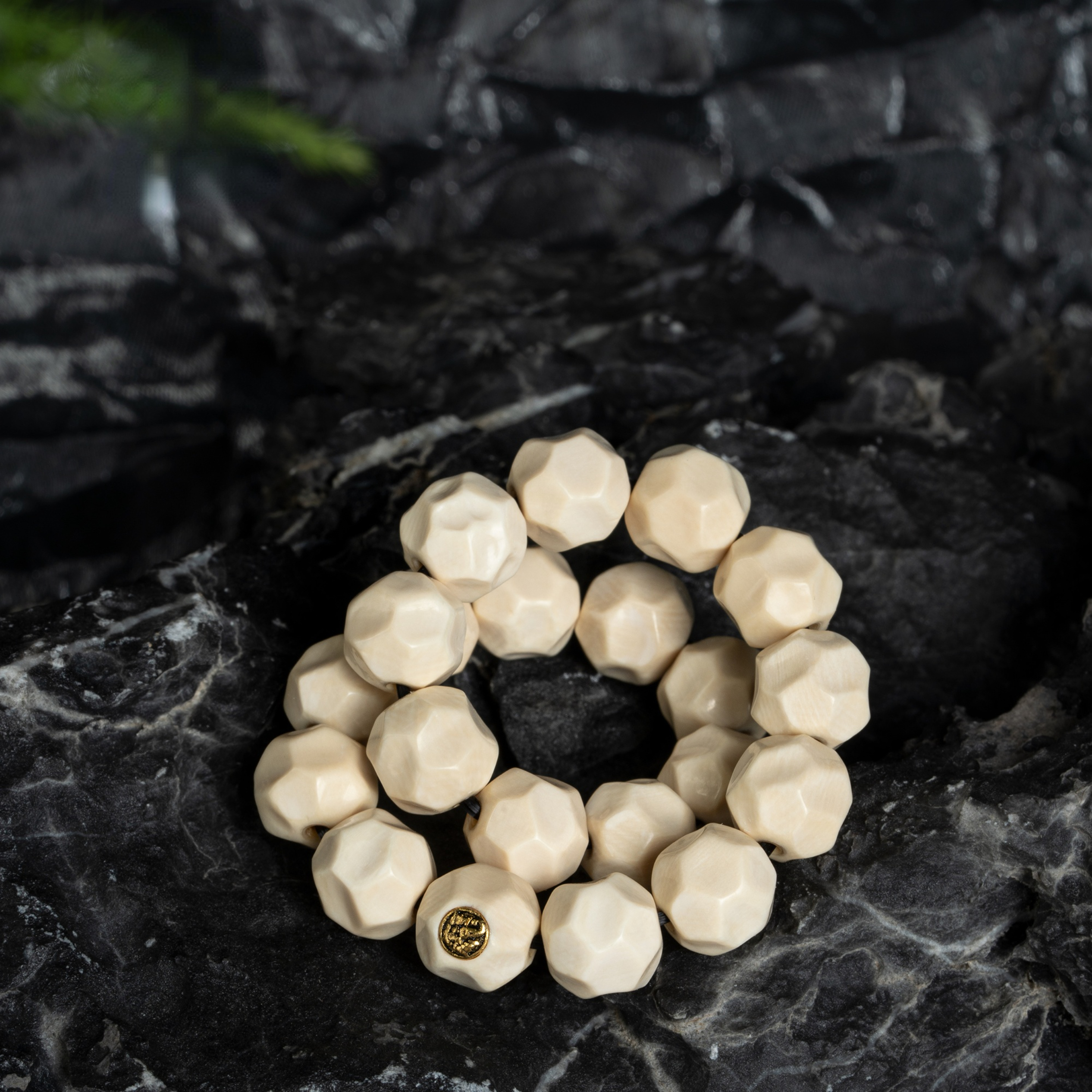 Timeless Purity Mammoth Ivory Bracelet – “Formless Presence” Edition (with 24K Gold Seal)