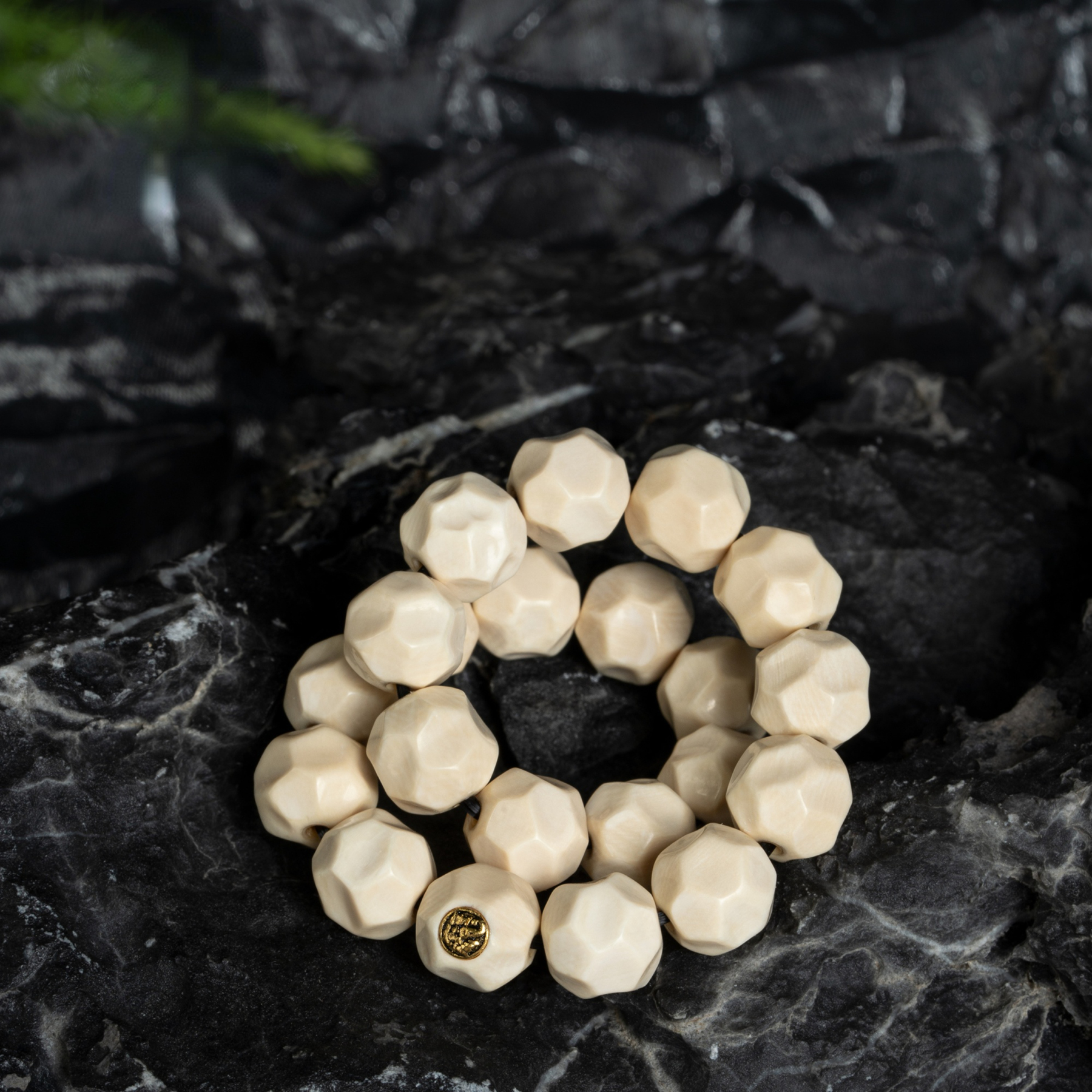 Timeless Purity Mammoth Ivory Bracelet – “Formless Presence” Edition (with 24K Gold Seal)