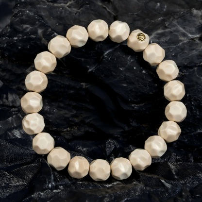 Timeless Purity Mammoth Ivory Bracelet – “Formless Presence” Edition (with 24K Gold Seal)