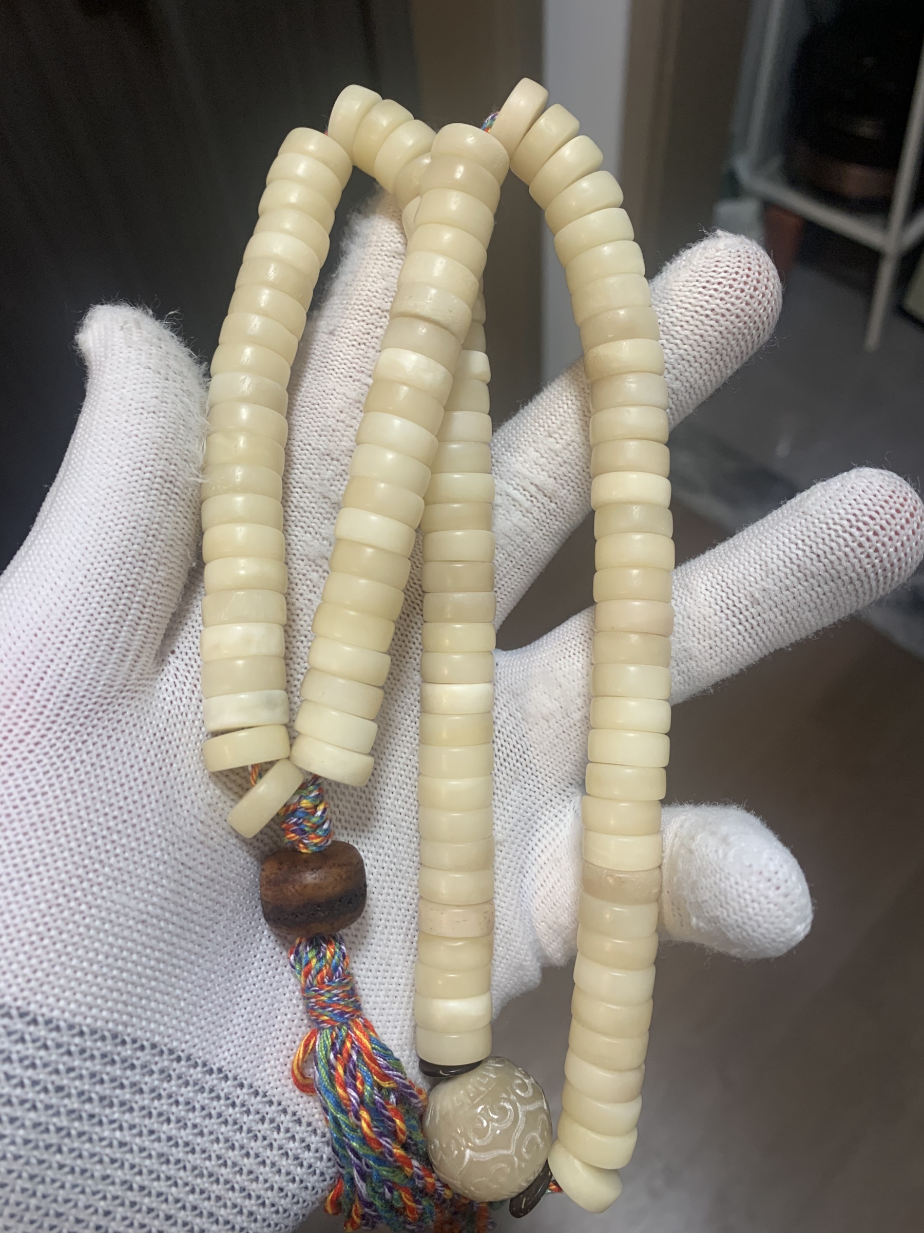 Yak Horn Bone Raw Patina108-bead Mala