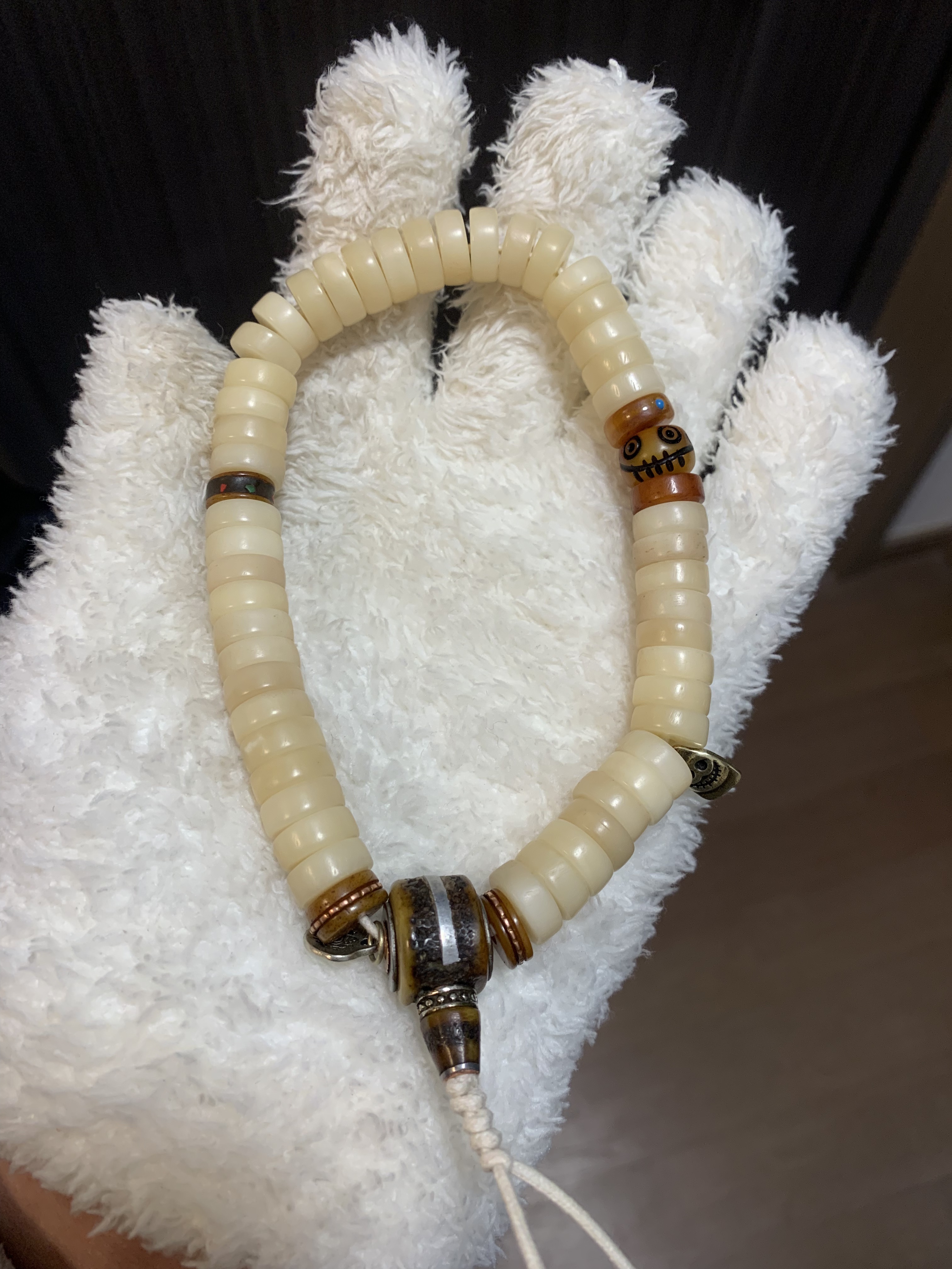 Yak Horn Bone Raw Patina108-bead Mala