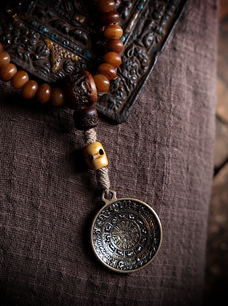 Sacred Aged High-Density Yak Bone 108-Bead Mala