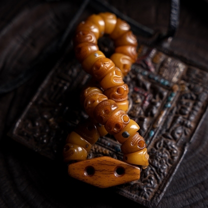 Charnel Ground Guardian Hand-Carved Yak Bone Bracelet