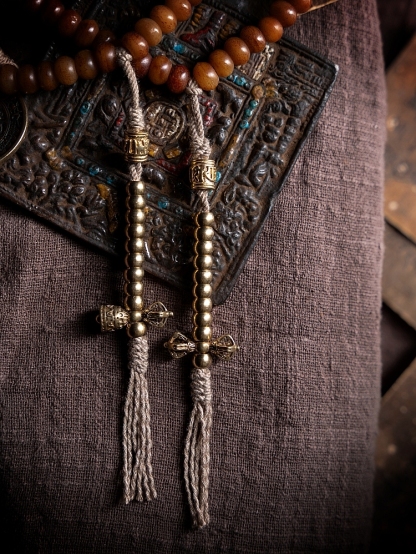 Sacred Aged High-Density Yak Bone 108-Bead Mala