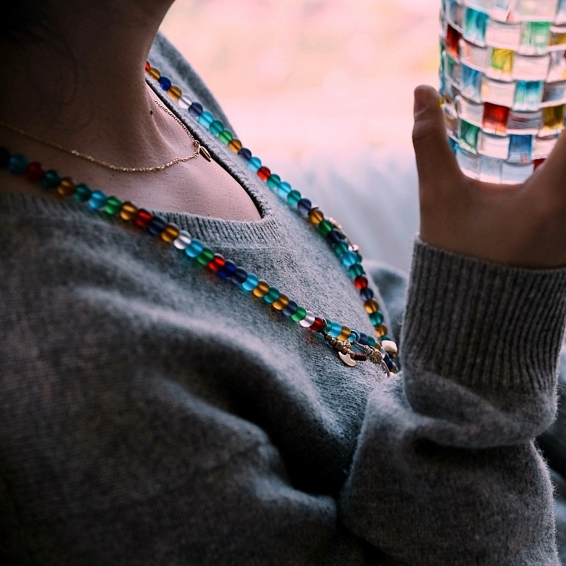 Handcrafted Tibetan-Style Traditional Liu Li 108 Bead Mala