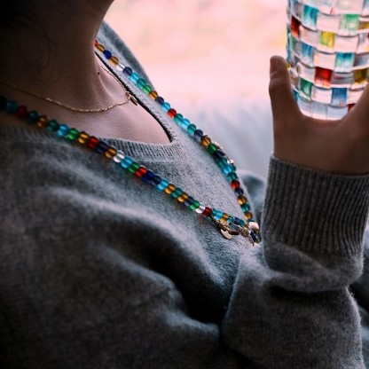 Handcrafted Tibetan-Style Traditional Liu Li 108 Bead Mala