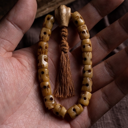 Charnel Ground Guardian Hand-Carved Yak Bone Bracelet