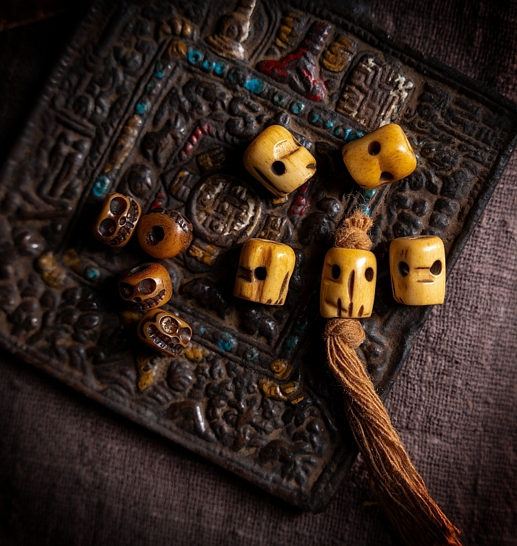 Sacred Aged High-Density Yak Bone 108-Bead Mala