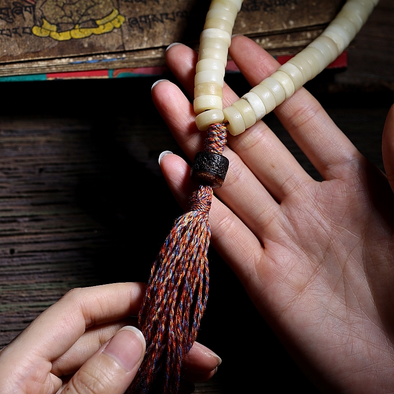 Yak Horn Bone Raw Patina108-bead Mala
