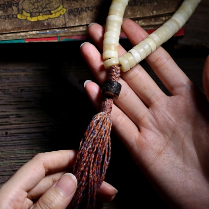 Yak Horn Bone Raw Patina108-bead Mala
