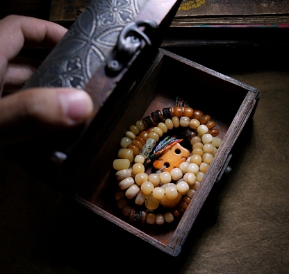 Tibetan 108 Yak & Camel Bone Mala Necklace