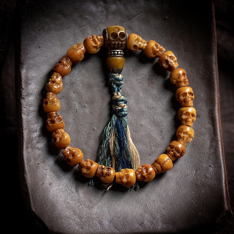 Charnel Ground Guardian Hand-Carved Yak Bone Bracelet