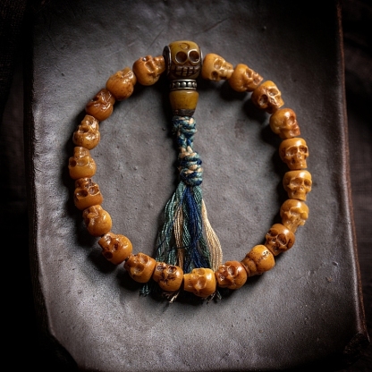 Charnel Ground Guardian Hand-Carved Yak Bone Bracelet
