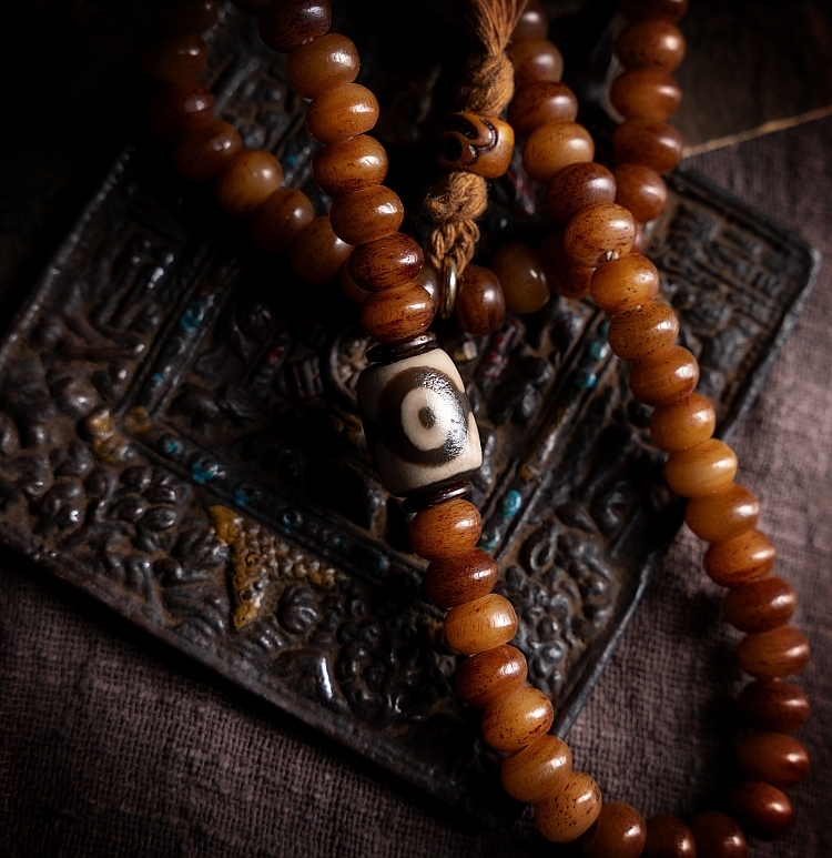 Sacred Aged High-Density Yak Bone 108-Bead Mala