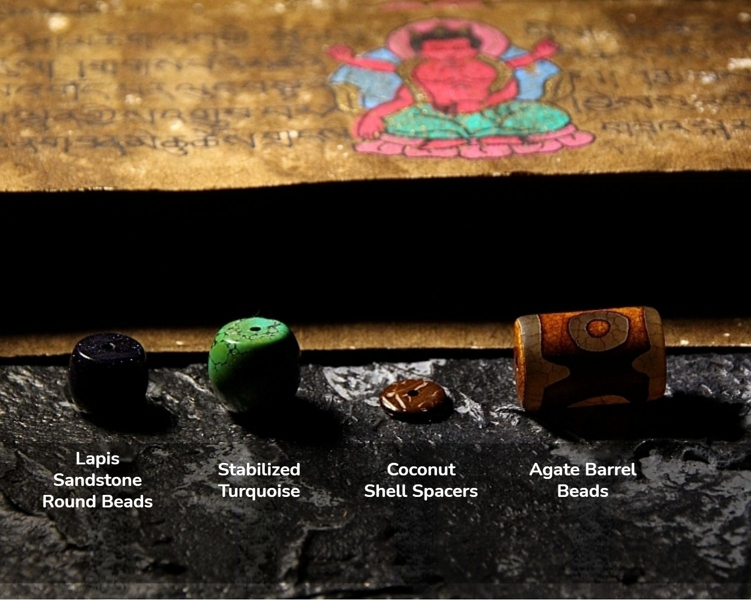 Gakala Skull Guardian Bracelet with Horn, Turquoise & Vajrayana Symbolism