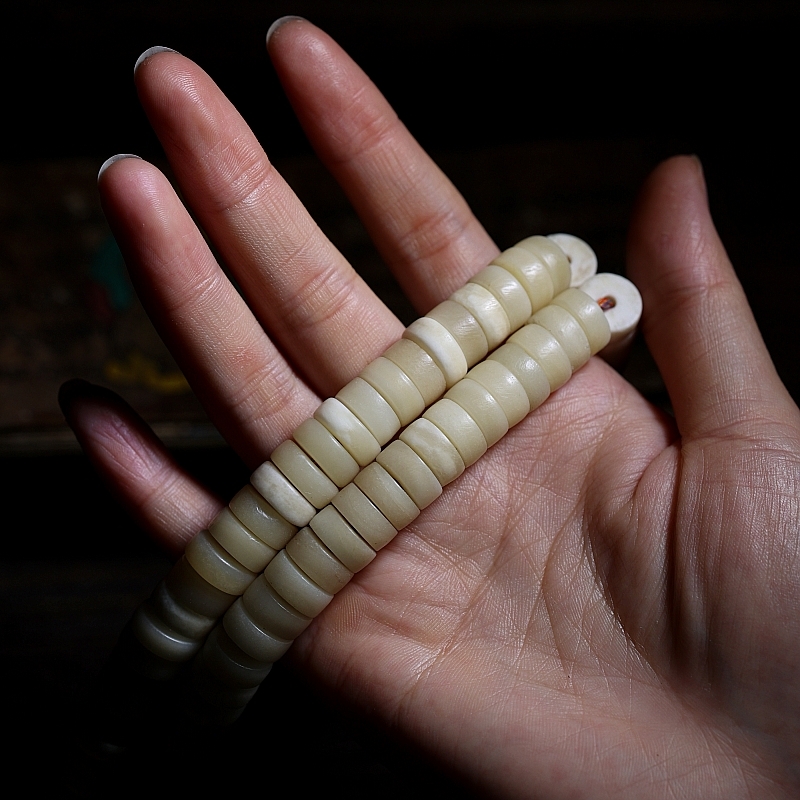 Yak Horn Bone Raw Patina108-bead Mala