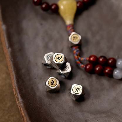 Natural Rosewood 108 Bead Mala Bracelet with Beeswax and Hetian Jade Zodiac Sign Charm