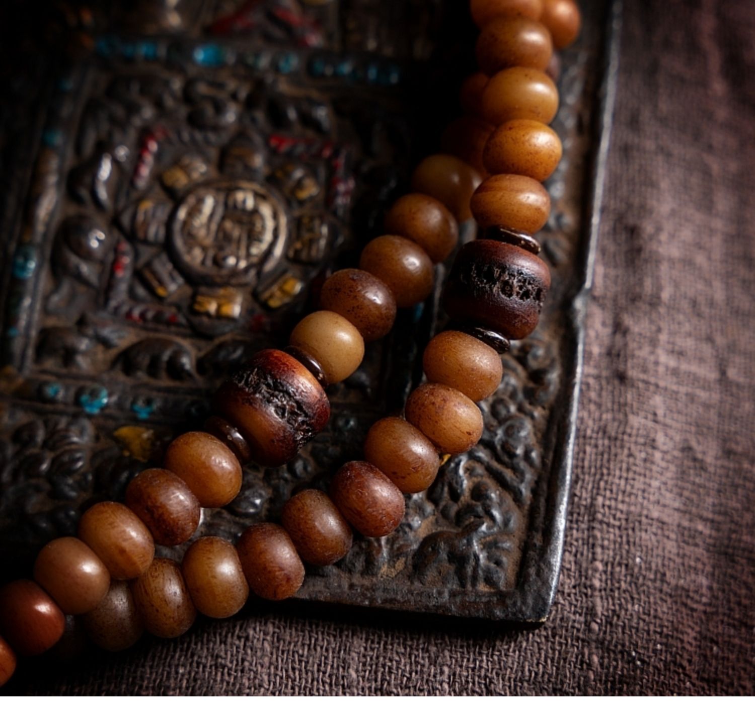 Sacred Aged High-Density Yak Bone 108-Bead Mala