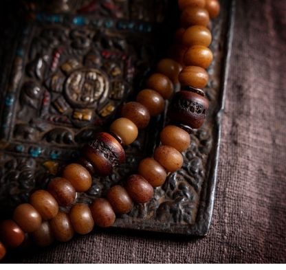 Sacred Aged High-Density Yak Bone 108-Bead Mala