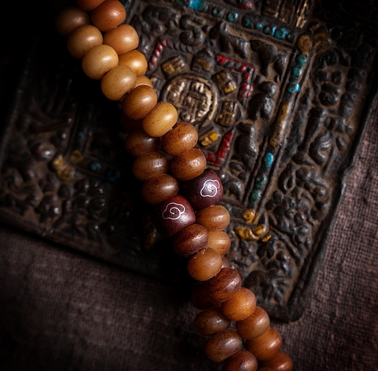Sacred Aged High-Density Yak Bone 108-Bead Mala