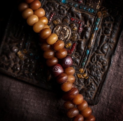 Sacred Aged High-Density Yak Bone 108-Bead Mala
