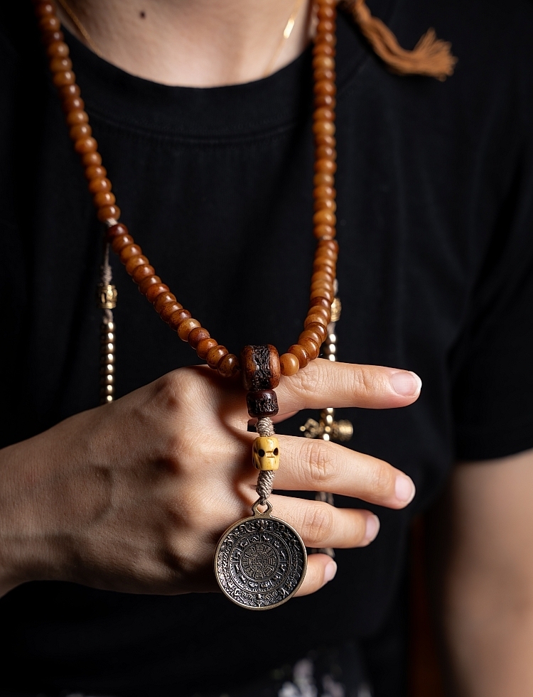 Sacred Aged High-Density Yak Bone 108-Bead Mala