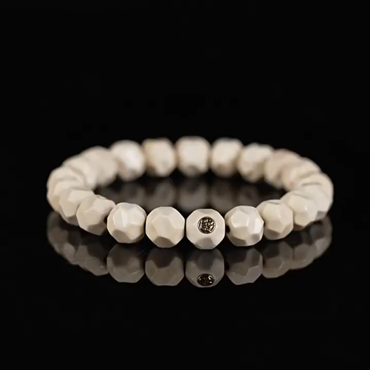 Timeless Purity Mammoth Ivory Bracelet – “Formless Presence” Edition (with 24K Gold Seal)