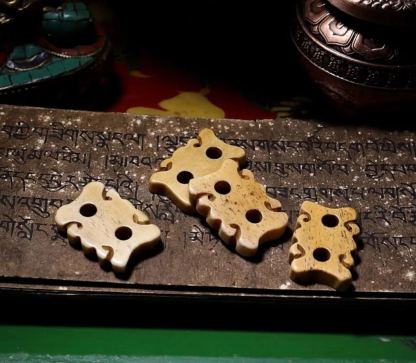 Gakala Skull Guardian Bracelet with Horn, Turquoise & Vajrayana Symbolism