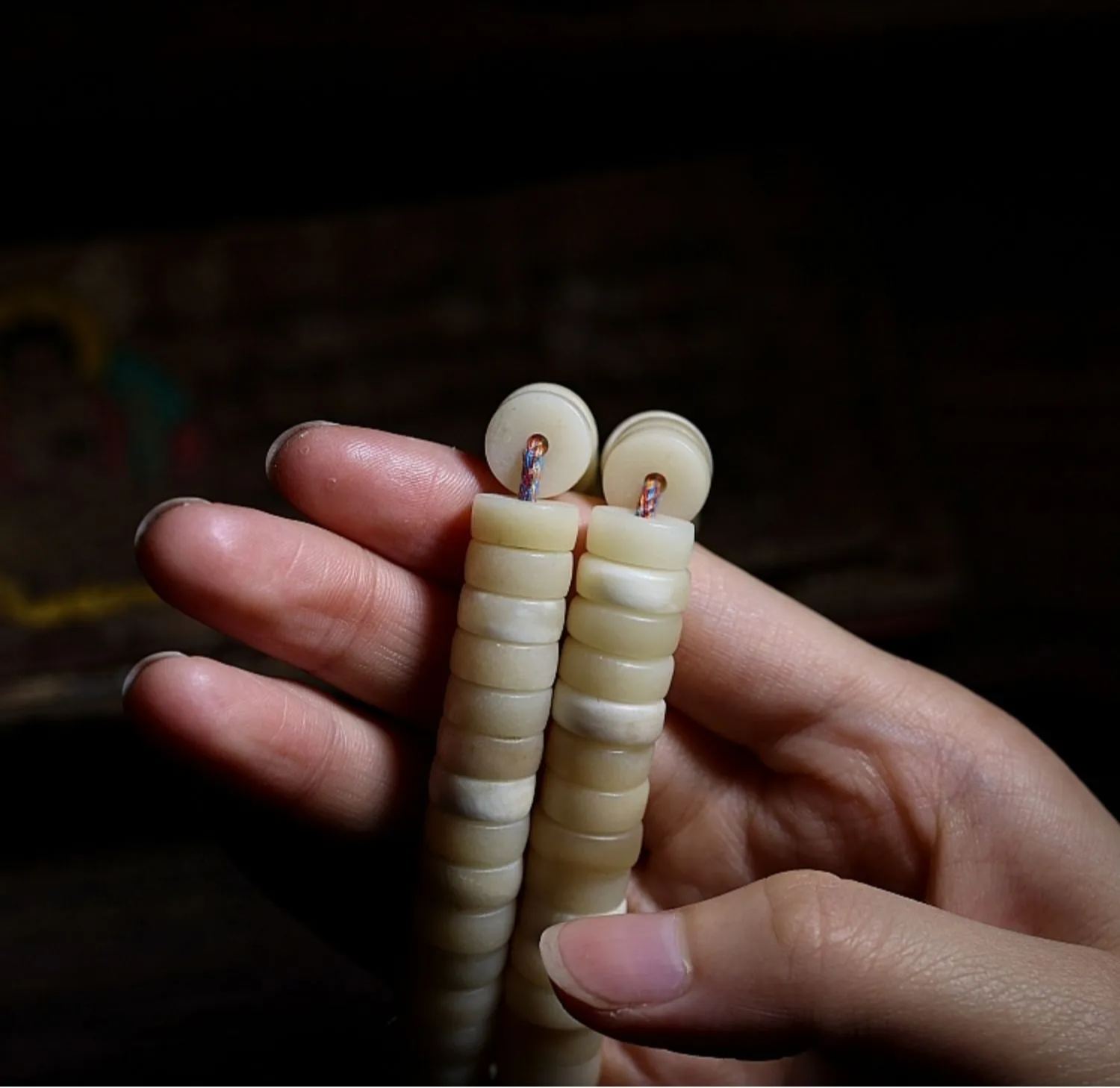 Yak Horn Bone Raw Patina108-bead Mala