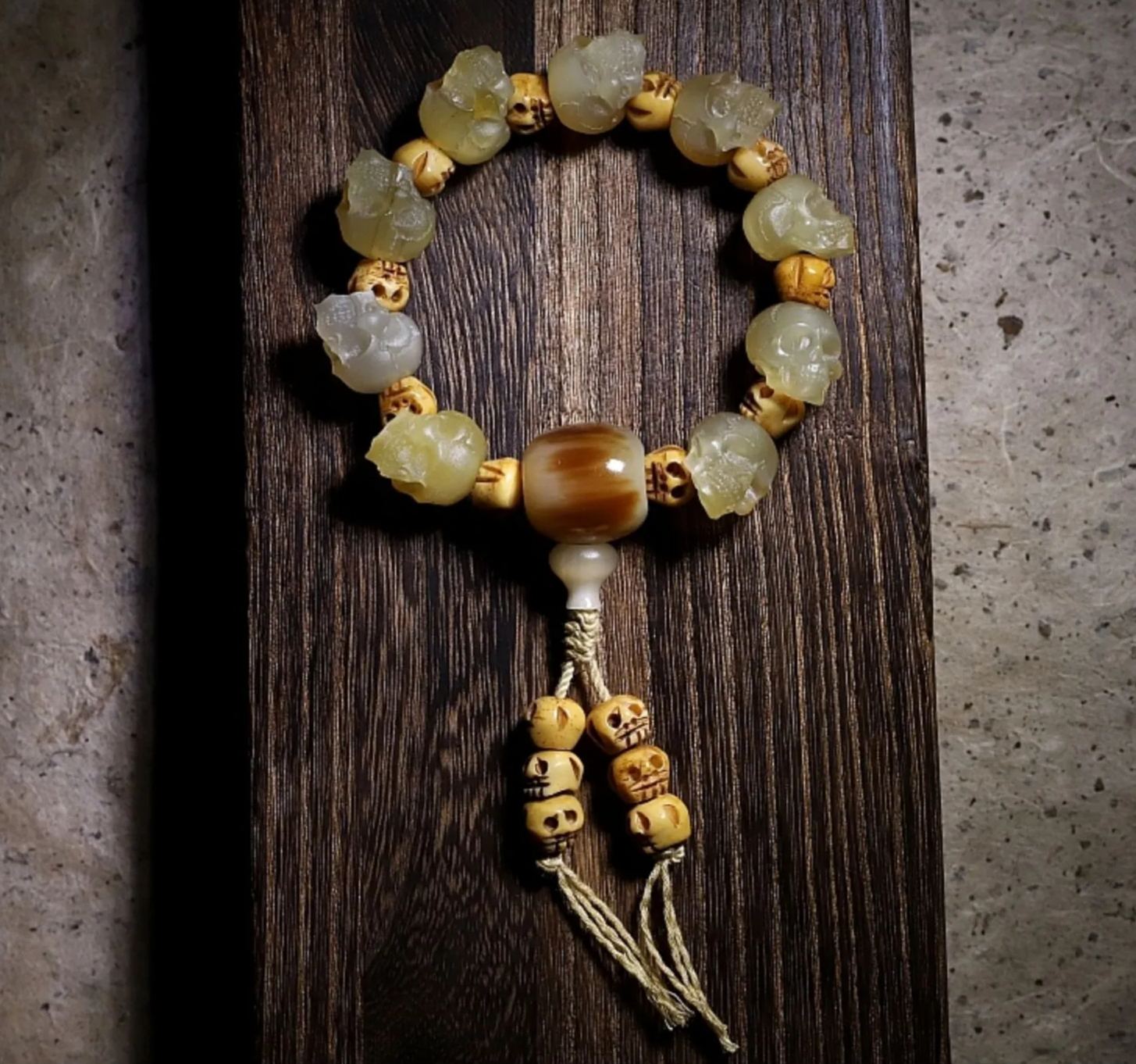 Sacred Skull Tibetan Goat Horn Mala