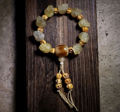 Sacred Skull Tibetan Goat Horn Mala